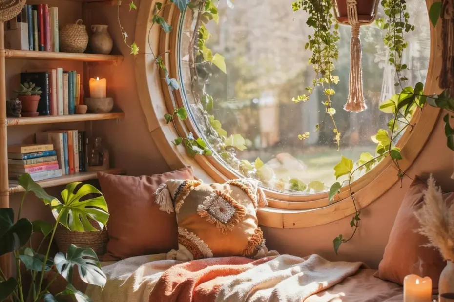 Circular Window Reading Nook | Cozy Aromatic Retreat | Scented Home Decor Ideas