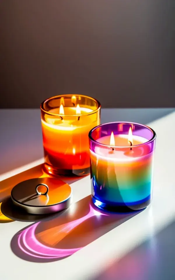 Rainbow Gradient Candles Make the Coziest Before & After Glow