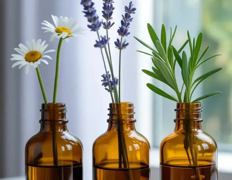 Amber Glass Bottles with Flowers: Budget DIY Vase Display