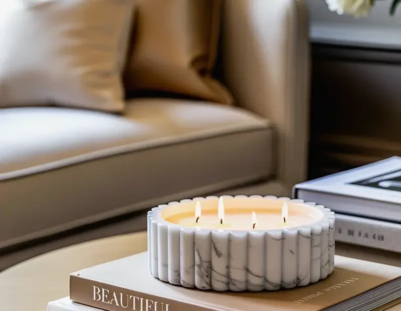 Scalloped Candle Holder on Coffee Table – Easy Neutral Styling Tip