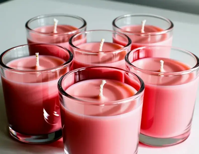 Soft Pink Soy Wax Candles in Glass Votives – Cozy Minimalist Vibe