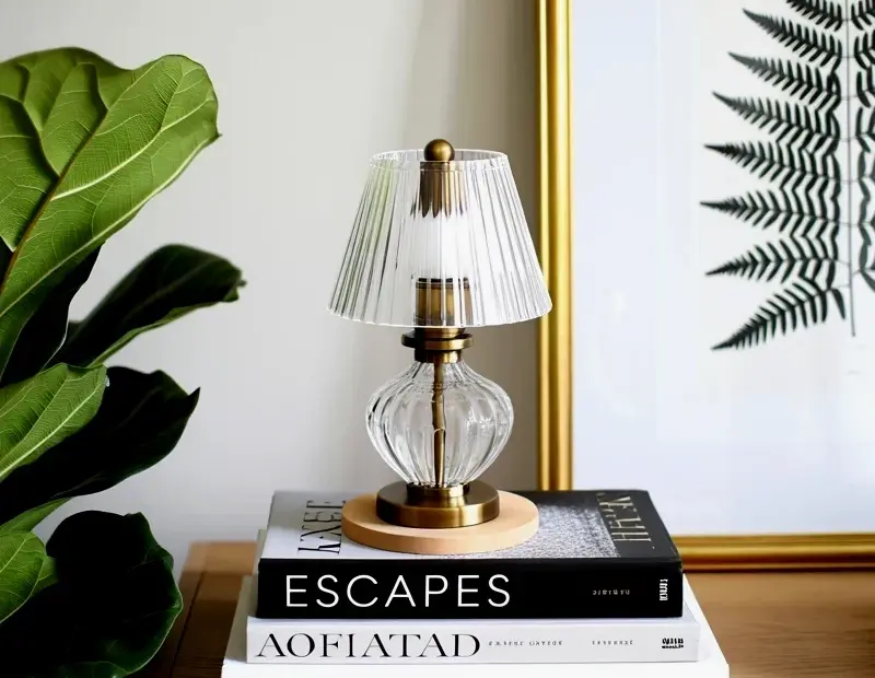 Crystal Table Lamp on Books = Perfect Cozy Scented Space Accent